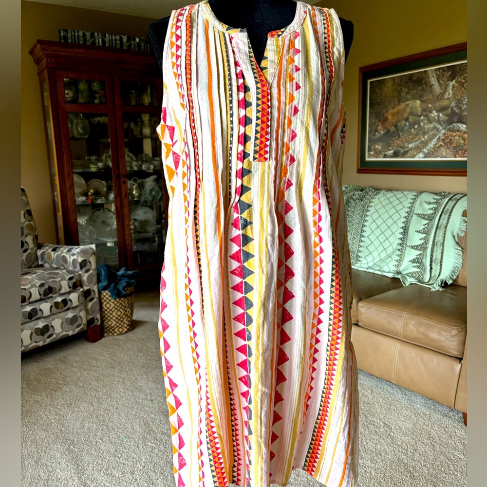 Sonoma Multicolor Dress Geometric Pattern